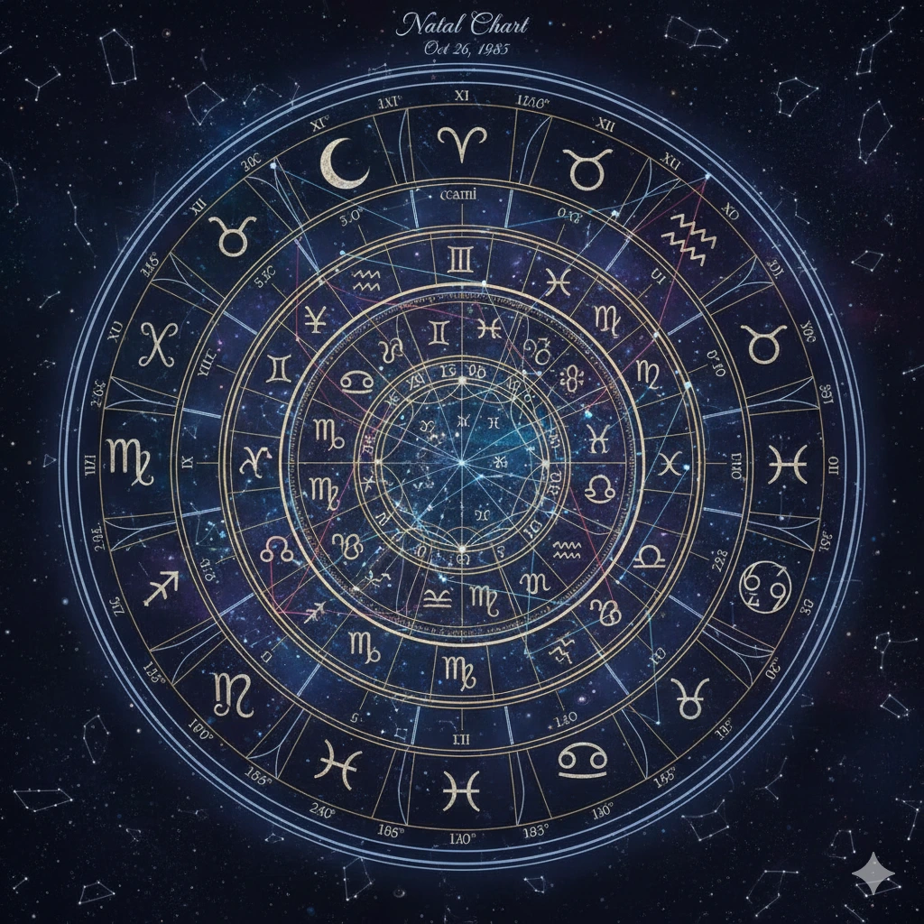 Astrological Chart Analysis Showing Stellium Rarity